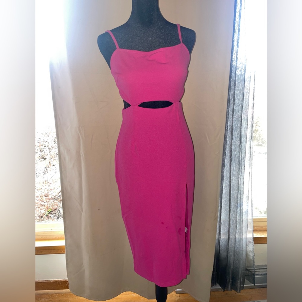 Women's Side Split Sexy Backless Bodycon Party Midi Sz.XS